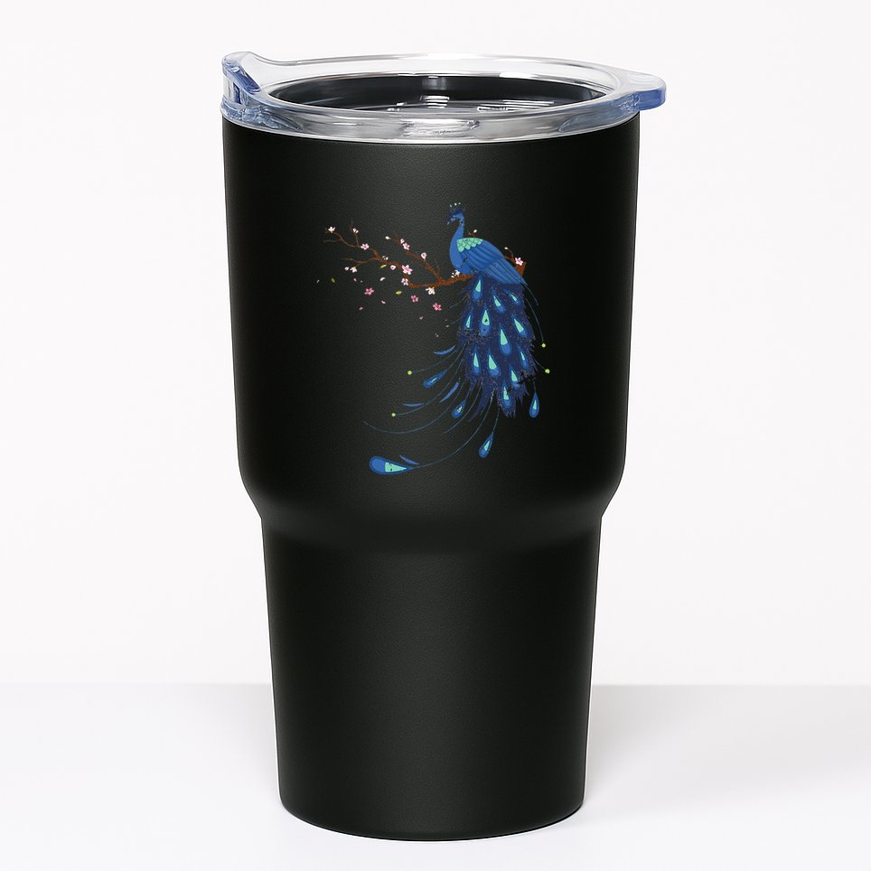 Beautiful Blossom Peacock Tumbler