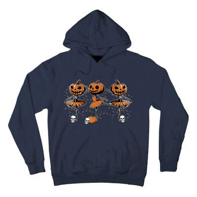 Ballet Ballerina Pumpkin Skeletons Halloween Tall Hoodie