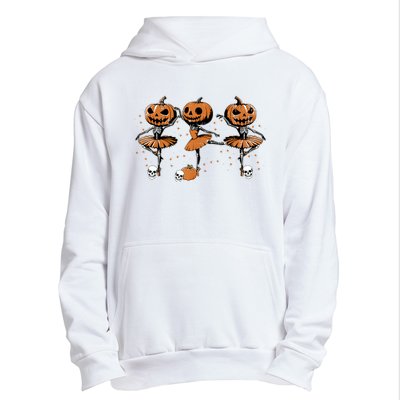 Ballet Ballerina Pumpkin Skeletons Halloween Urban Pullover Hoodie