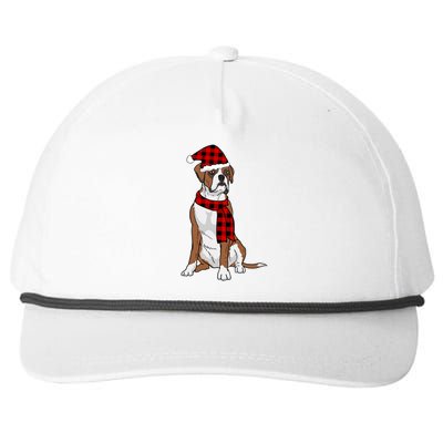 Boxer Buffalo Plaid Boxer Dog Lover Christmas Gift Snapback Five-Panel Rope Hat