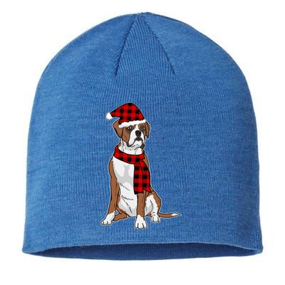 Boxer Buffalo Plaid Boxer Dog Lover Christmas Gift Sustainable Beanie