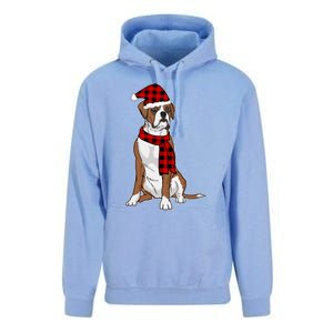 Boxer Buffalo Plaid Boxer Dog Lover Christmas Gift Unisex Surf Hoodie