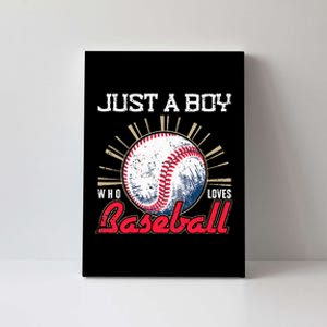 Ball Baseball Player Just A Who Loves Baseball Canvas