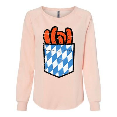 Bavarian Bratwurst Pocket Oktoberfest Costume Womens California Wash Sweatshirt