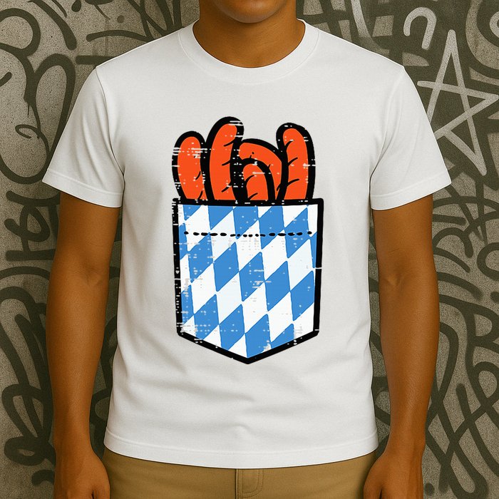 Bavarian Bratwurst Pocket Oktoberfest Costume T-Shirt