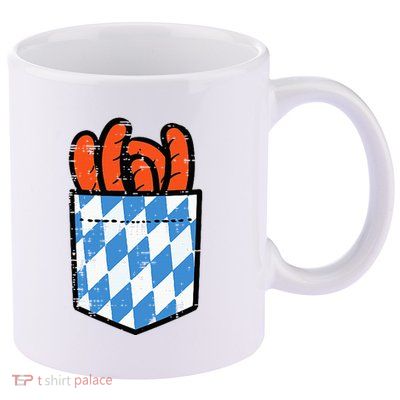 Bavarian Bratwurst Pocket Oktoberfest Costume 11oz C Handle Ceramic Mug