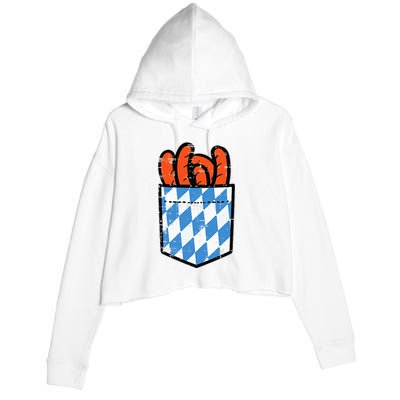 Bavarian Bratwurst Pocket Oktoberfest Costume Crop Fleece Hoodie