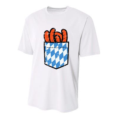 Bavarian Bratwurst Pocket Oktoberfest Costume Youth Performance Sprint T-Shirt
