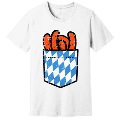 Bavarian Bratwurst Pocket Oktoberfest Costume Premium T-Shirt