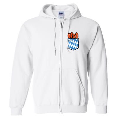 Bavarian Bratwurst Pocket Oktoberfest Costume Full Zip Hoodie