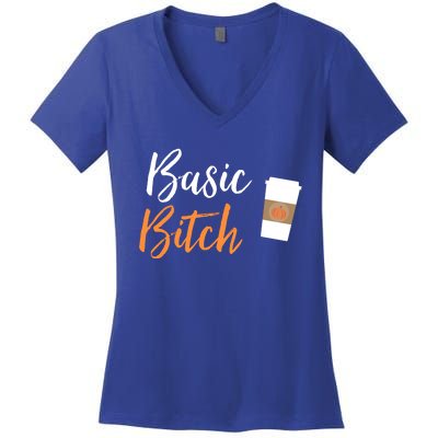 Basic Bitch Pumpkin Spice Latte Gift Women's V-Neck T-Shirt