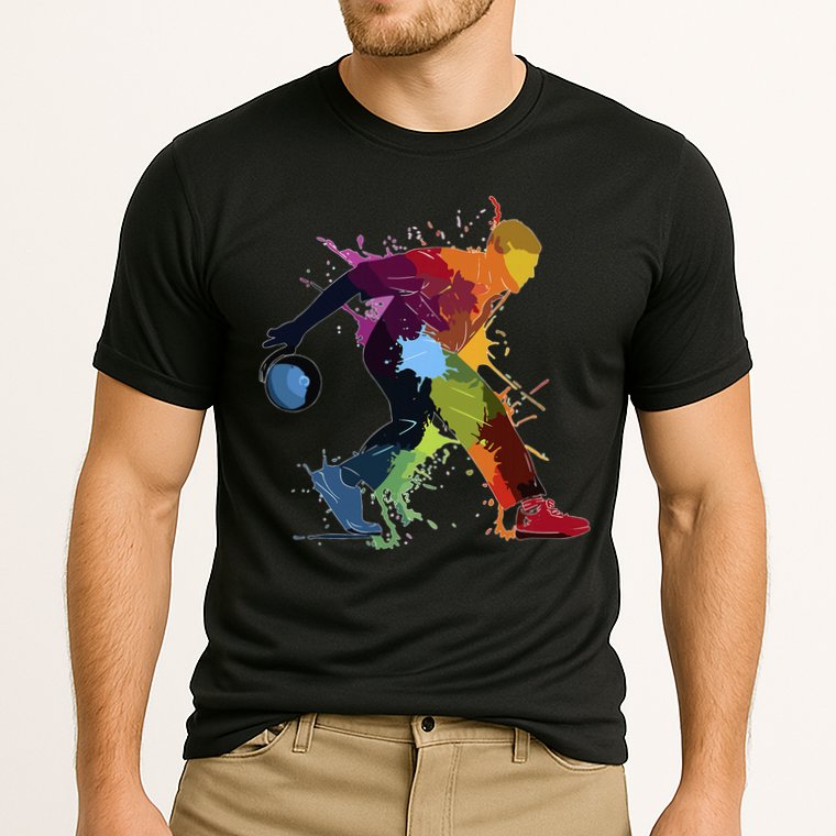 Bowling Bowler paint splash Cooling Performance Crew T-Shirt
