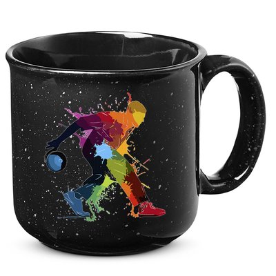 Bowling Bowler paint splash 15oz Campfire Ceramic Mug