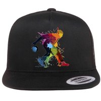 Bowling Bowler paint splash Flat Bill Trucker Hat
