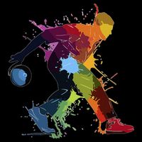 Bowling Bowler paint splash Cooling Performance Long Sleeve Crew