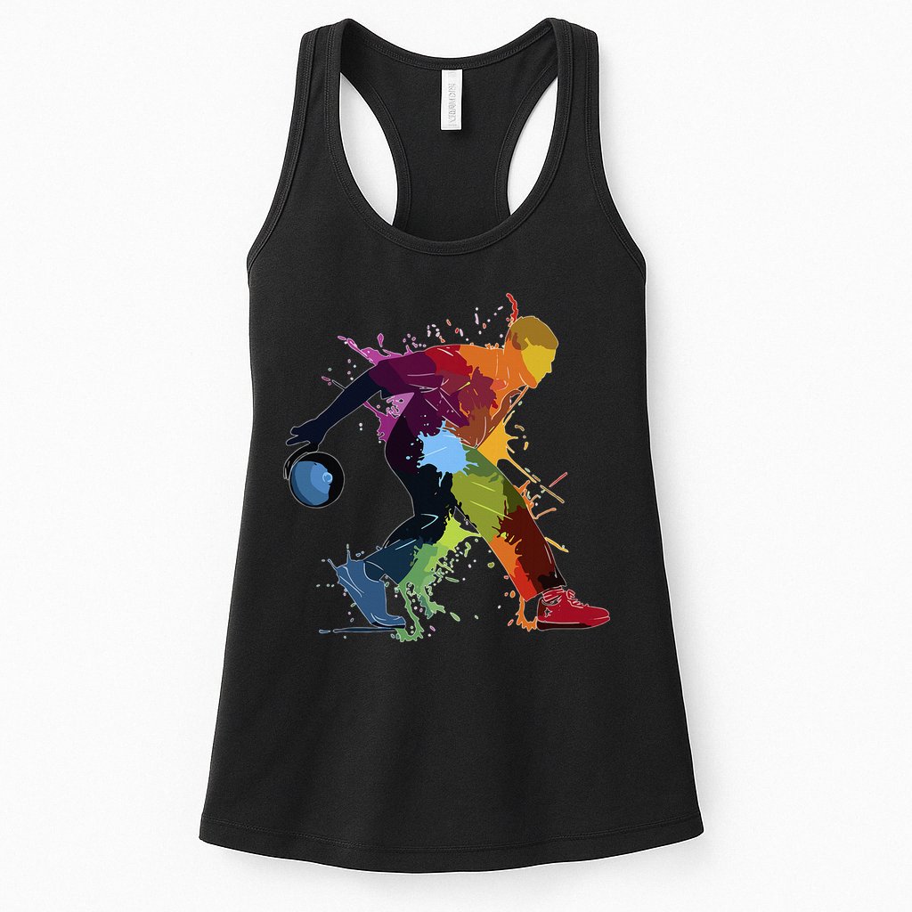 Bowling Bowler paint splash Womens Tank Top