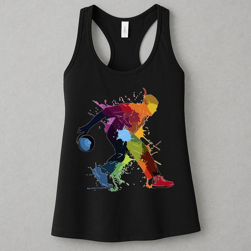 Bowling Bowler paint splash Womens Tank Top