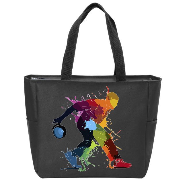 Bowling Bowler paint splash Zip Tote Bag