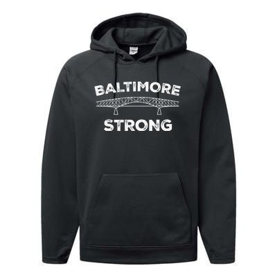 Baltimore Bridge Pray For Baltimore Baltimore Strong Performance Fleece Hoodie