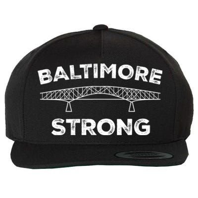 Baltimore Bridge Pray For Baltimore Baltimore Strong Wool Snapback Cap