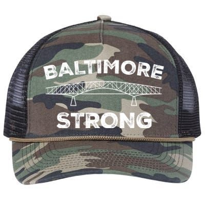 Baltimore Bridge Pray For Baltimore Baltimore Strong Retro Rope Trucker Hat Cap