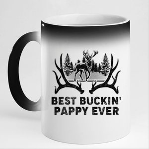 Best Buckin Pappy Ever Deer Hunting Fathers Day Meaningful Gift 11oz Black Color Changing Mug