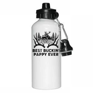 Best Buckin Pappy Ever Deer Hunting Fathers Day Meaningful Gift Aluminum Water Bottle