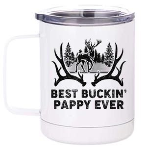 Best Buckin Pappy Ever Deer Hunting Fathers Day Meaningful Gift 12 oz Stainless Steel Tumbler Cup