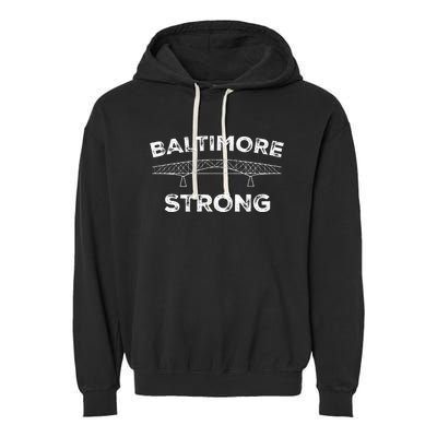 Baltimore Bridge Pray For Baltimore Garment-Dyed Fleece Hoodie