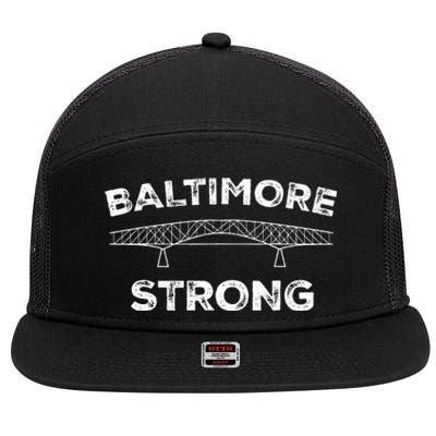 Baltimore Bridge Pray For Baltimore 7 Panel Mesh Trucker Snapback Hat