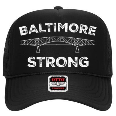 Baltimore Bridge Pray For Baltimore High Crown Mesh Back Trucker Hat