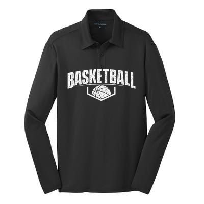 Basketball Ball Player Game Trainer Sports Lover Silk Touch Performance Long Sleeve Polo