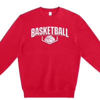 Basketball Ball Player Game Trainer Sports Lover Premium Crewneck Sweatshirt