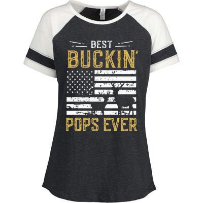 Best Buckin Pops Ever Funny Gift Deer Hunter Cool Hunting Enza Ladies Jersey Colorblock Tee