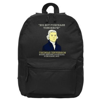 Big Boy Purchase Tomorrow History Teacher Thomas Jefferson 16 in Basic Backpack