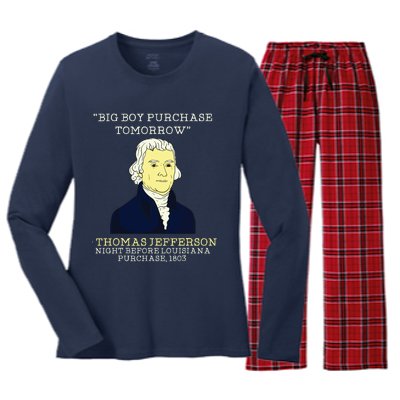 Big Boy Purchase Tomorrow History Teacher Thomas Jefferson Women's Long Sleeve Flannel Pajama Set 