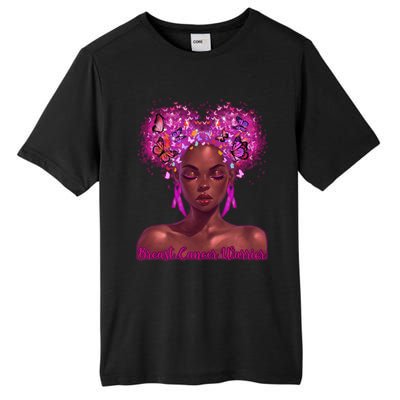 Black Butterfly Pink Ribbon Breast Cancer Warrior Gift Tall Fusion ChromaSoft Performance T-Shirt