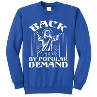 Back By Popular Ded Bible Verse Faith Quote Easter Cross Gift Sweatshirt