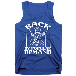 Back By Popular Ded Bible Verse Faith Quote Easter Cross Gift Tank Top