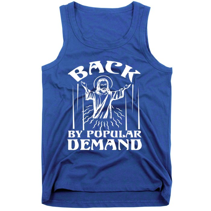 Back By Popular Ded Bible Verse Faith Quote Easter Cross Gift Tank Top