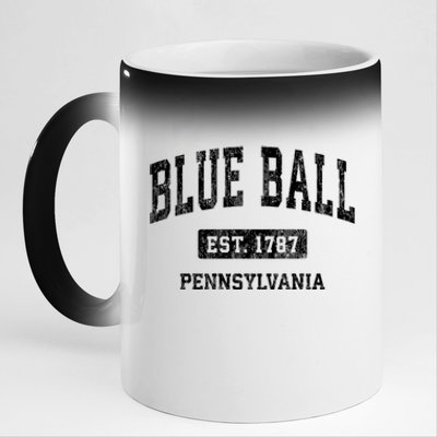 Blue Ball Pennsylvania Pa Vintage Athletic Sports 11oz Black Color Changing Mug