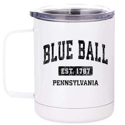 Blue Ball Pennsylvania Pa Vintage Athletic Sports 12 oz Stainless Steel Tumbler Cup