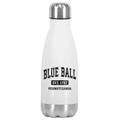 Blue Ball Pennsylvania Pa Vintage Athletic Sports Stainless Steel Insulated Water Bottle