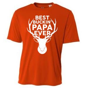 Best Buckin Papa Ever Funny Deer Hunter Fathers Day Hunting Gift Cooling Performance Crew T-Shirt