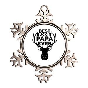 Best Buckin Papa Ever Funny Deer Hunter Fathers Day Hunting Gift Metallic Star Ornament