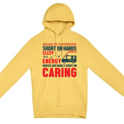 Bound By Paperwork Short On Hands Sleep And Energy Premium Pullover Hoodie