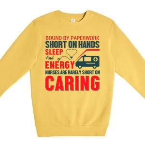 Bound By Paperwork Short On Hands Sleep And Energy Premium Crewneck Sweatshirt