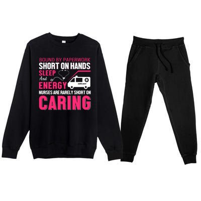 Bound By Paperwork Short On Hands Sleep And Energy Premium Crewneck Sweatsuit Set