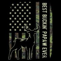 Best Buckin Papaw Camo American Flag Deer Hunting Gift 16 in Basic Backpack