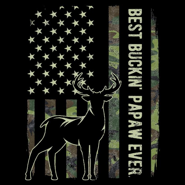 Best Buckin Papaw Camo American Flag Deer Hunting Gift 16 in Basic Backpack